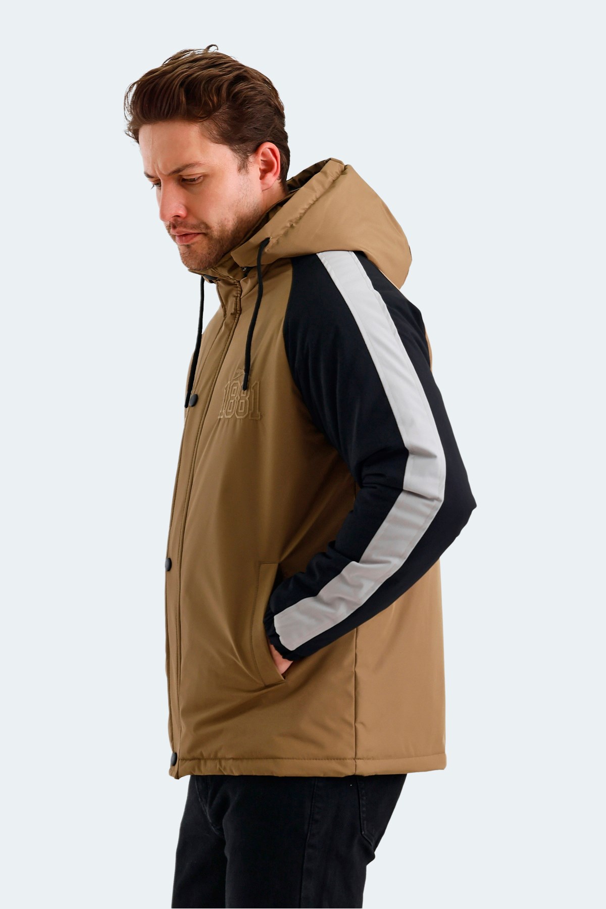 Slazenger HINOX Erkek Kapüşonlu Bej Mont & Kaban ST24JE076 Slazenger HINOX Erkek Kapüşonlu Bej Mont & Kaban ST24JE076