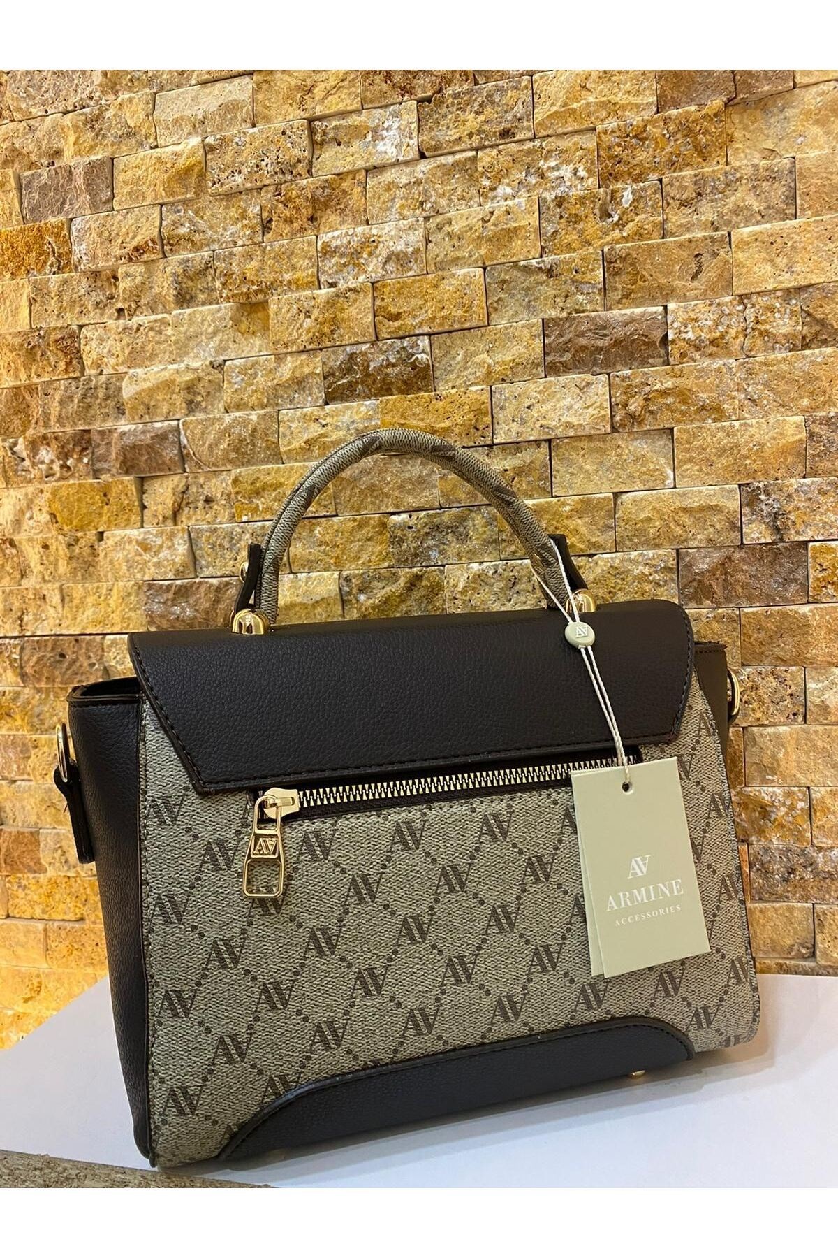 Armine 378 Model Kodlu Vizon Noktalı Omuz Çantası El Çantası