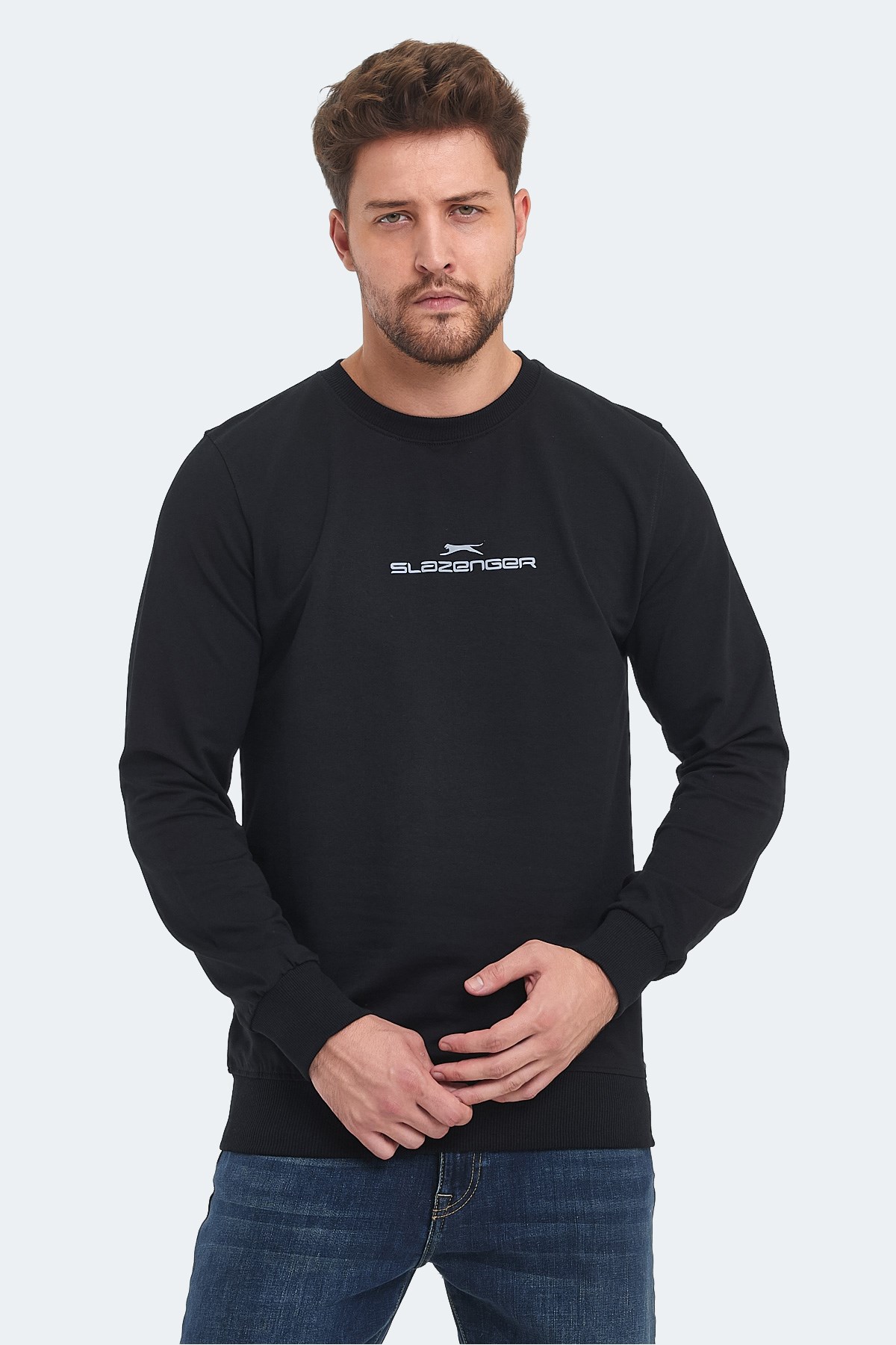 Slazenger ORTWIN Erkek  Siyah Sweatshirt ST23WE146 Siyah