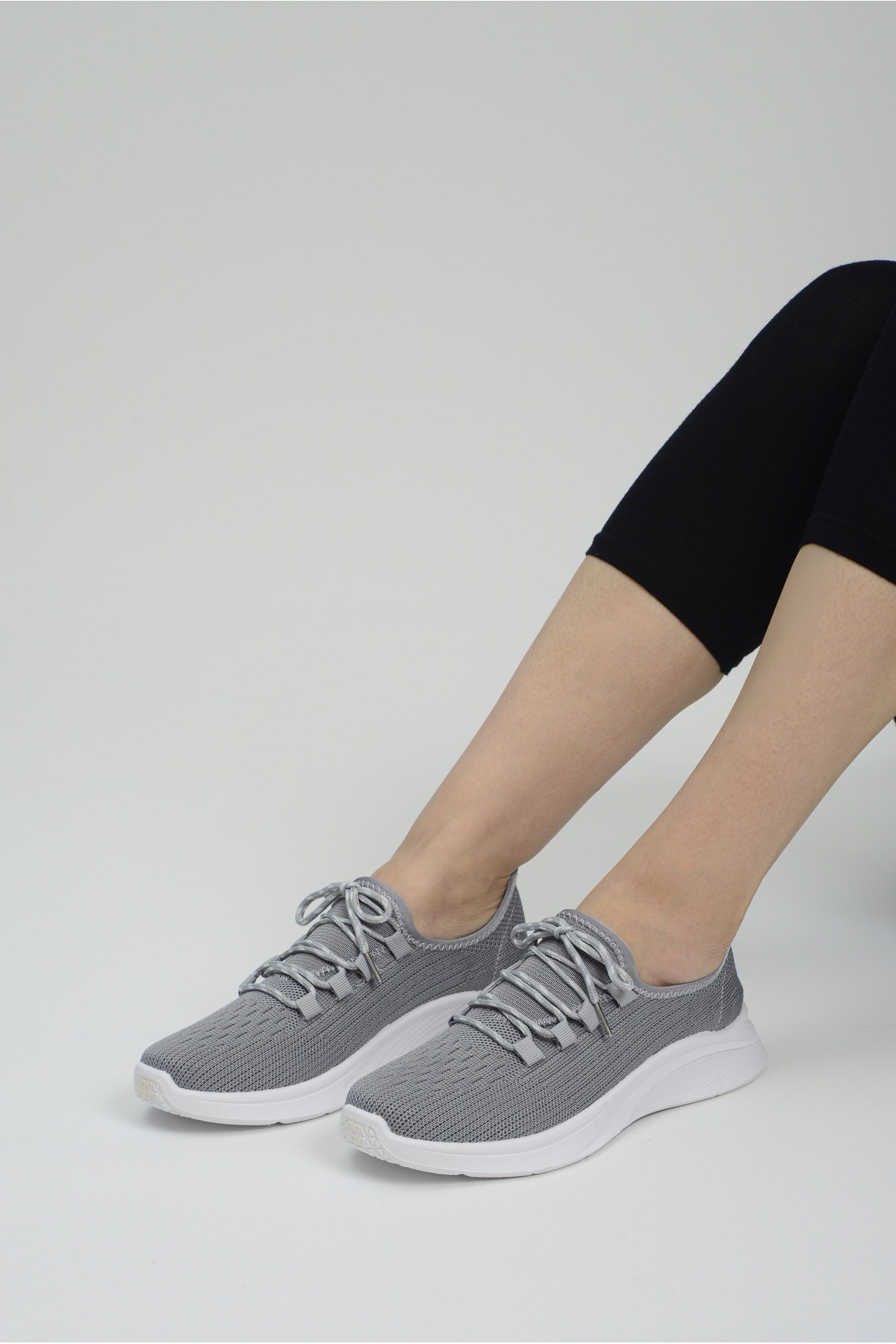 Feelup 551 FL-01 İncim Gri Fileli Yazlık Günlük Kadın Spor Ayakkabı Sneaker
