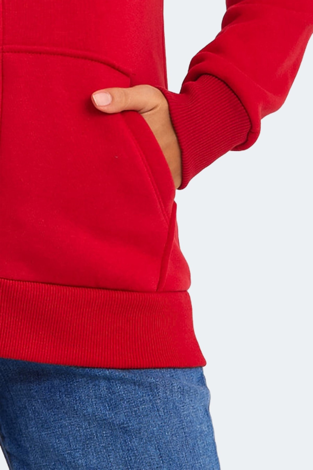 Slazenger KATYA Kadın Fermuarlı Kapüşonlu Cepli Kırmızı Sweatshirt ST23WK081 Slazenger KATYA Kadın Fermuarlı Kapüşonlu Cepli Kırmızı Sweatshirt ST23WK081