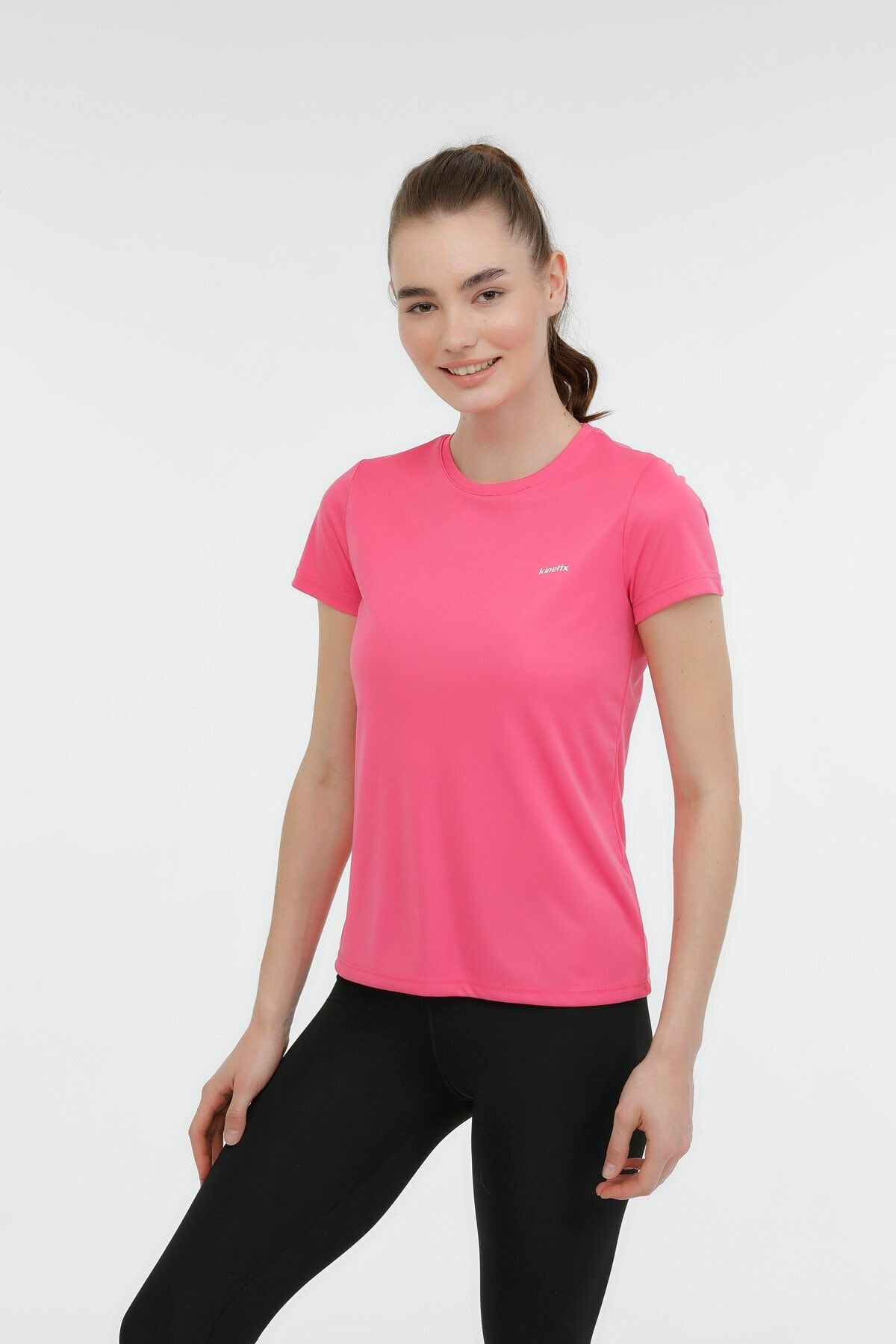Kinetix W-sn230 Basıc Pes C Neck Super Pembe Kadın Kısa Kol T-shirt