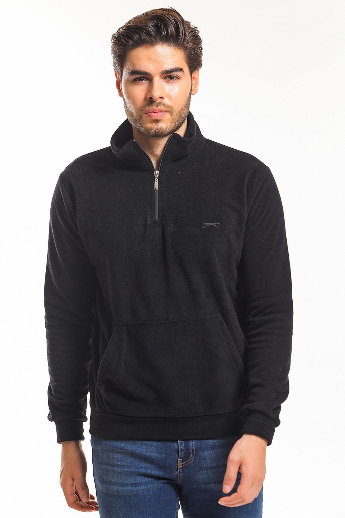 Slazenger SOLID Erkek Sweatshirt Siyah ST21WE052 Slazenger SOLID Erkek Sweatshirt Siyah ST21WE052