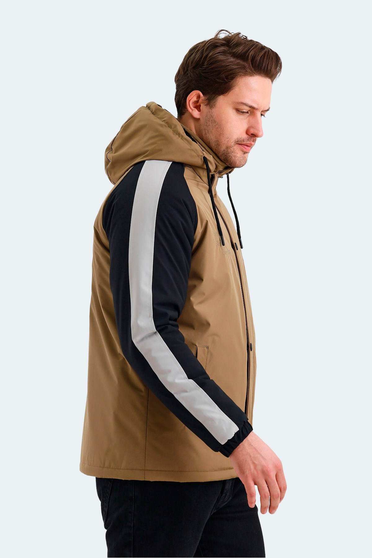 Slazenger HINOX Erkek Kapüşonlu Bej Mont & Kaban ST24JE076 Slazenger HINOX Erkek Kapüşonlu Bej Mont & Kaban ST24JE076