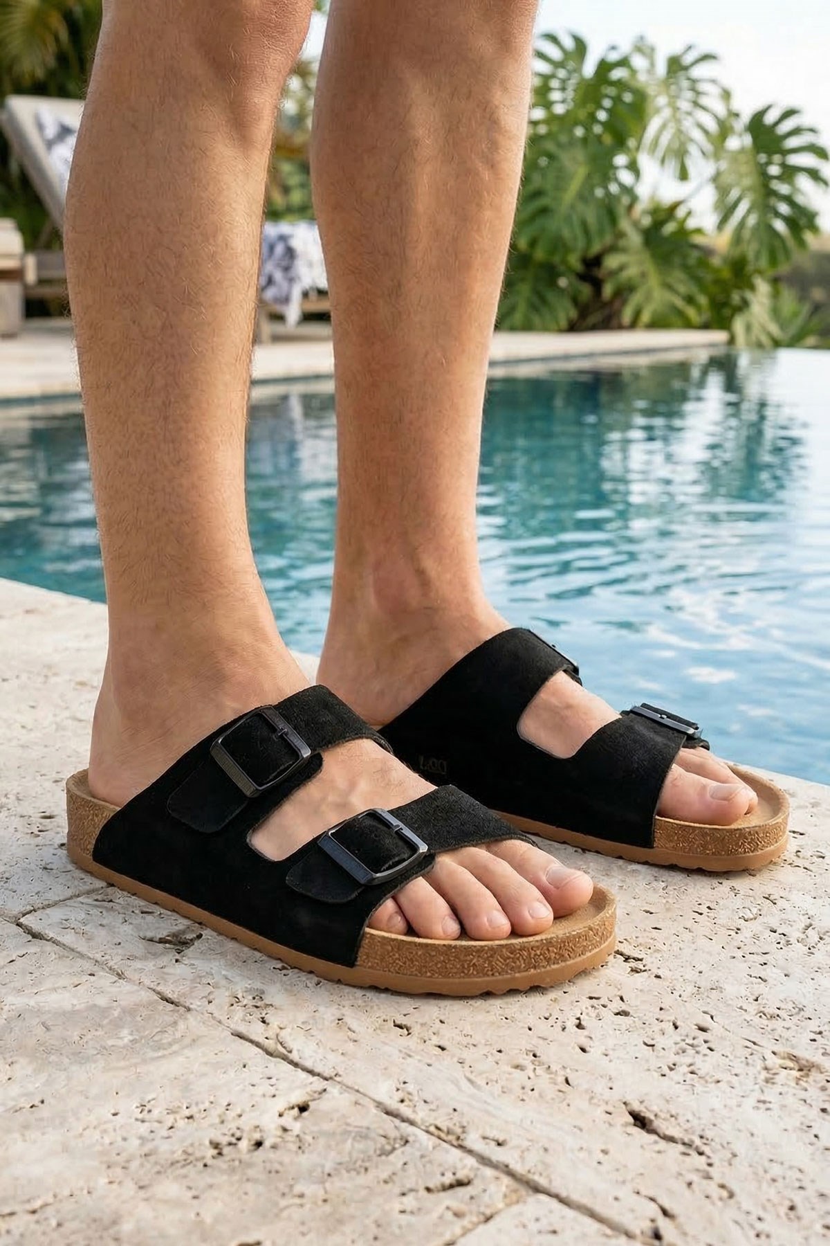 Look Life S963.001 İncim Comfort Çift Bantlı Siyah Nubuk Unisex Terlik Günlük Sahil Plaj Terliği Look Life S963.001 İncim Comfort Çift Bantlı Siyah Nubuk Unisex Terlik Günlük Sahil Plaj Terliği
