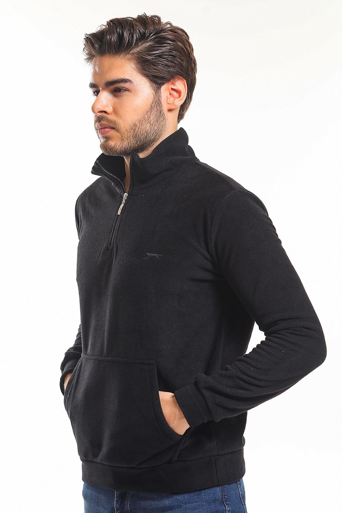 Slazenger SOLID Erkek Sweatshirt Siyah ST21WE052 Slazenger SOLID Erkek Sweatshirt Siyah ST21WE052