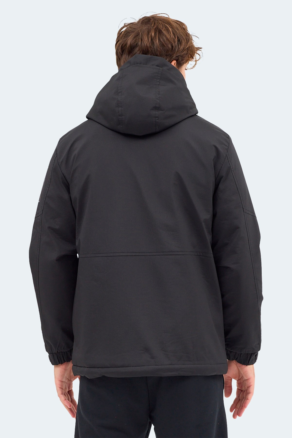 Slazenger GLOBE Erkek Kapüşonlu Siyah Mont & Kaban