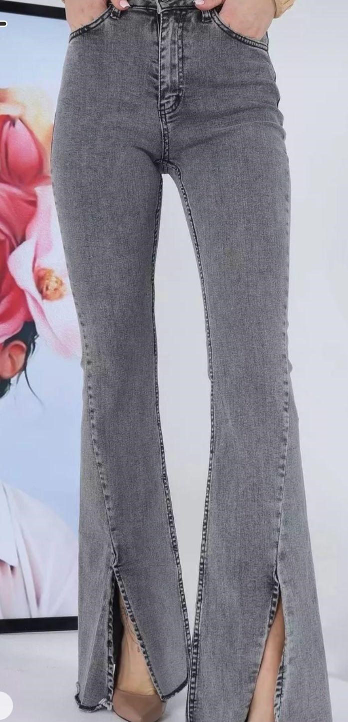 İncim MAKRAS EXCLUSIVE Gri Yüksek Bel Yırtmaçlı Kadın İspanyol Paça Jean Pantolon İncim MAKRAS EXCLUSIVE Gri Yüksek Bel Yırtmaçlı Kadın İspanyol Paça Jean Pantolon