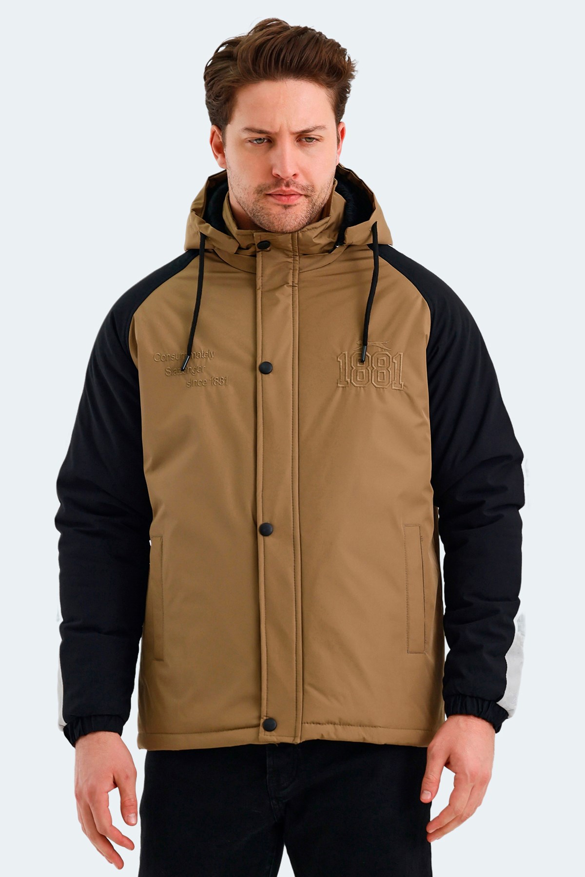 Slazenger HINOX Erkek Kapüşonlu Bej Mont & Kaban ST24JE076 Slazenger HINOX Erkek Kapüşonlu Bej Mont & Kaban ST24JE076