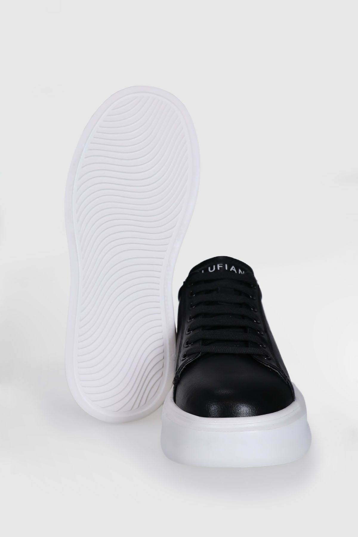Hakiki Deri Bağcıklı Günlük Erkek Sneaker Lufian Gage Siyah Beyaz Ayakkabı Hakiki Deri Bağcıklı Günlük Erkek Sneaker Lufian Gage Siyah Beyaz Ayakkabı