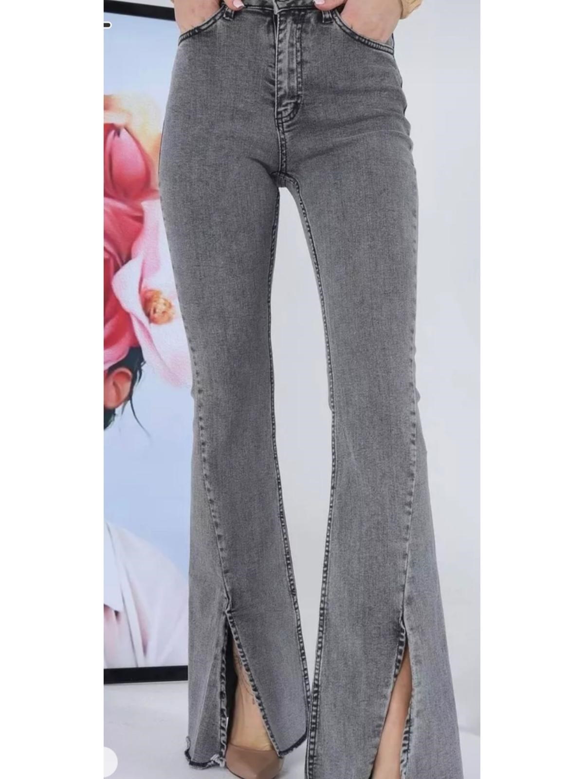 İncim MAKRAS EXCLUSIVE Gri Yüksek Bel Yırtmaçlı Kadın İspanyol Paça Jean Pantolon İncim MAKRAS EXCLUSIVE Gri Yüksek Bel Yırtmaçlı Kadın İspanyol Paça Jean Pantolon