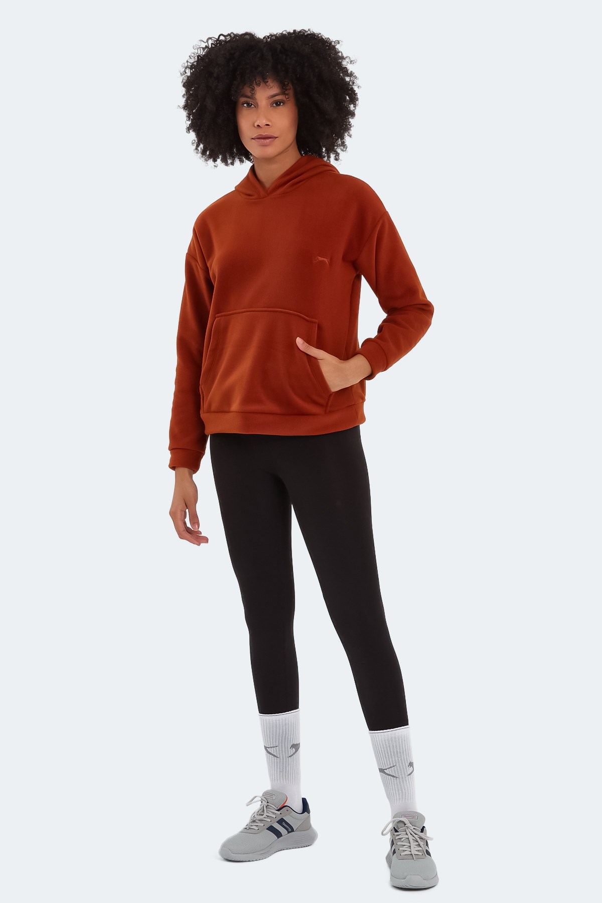 Slazenger SASSA IN Kadın Kapüşonlu Cepli Kiremit Polar Slazenger SASSA IN Kadın Kapüşonlu Cepli Kiremit Polar