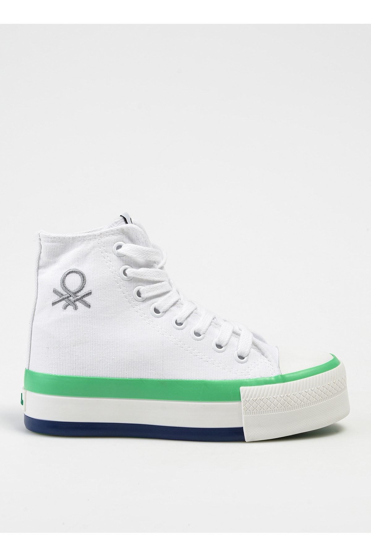 Benetton Beyaz - Yeşil Kadın Sneaker BN-30944 5002996231