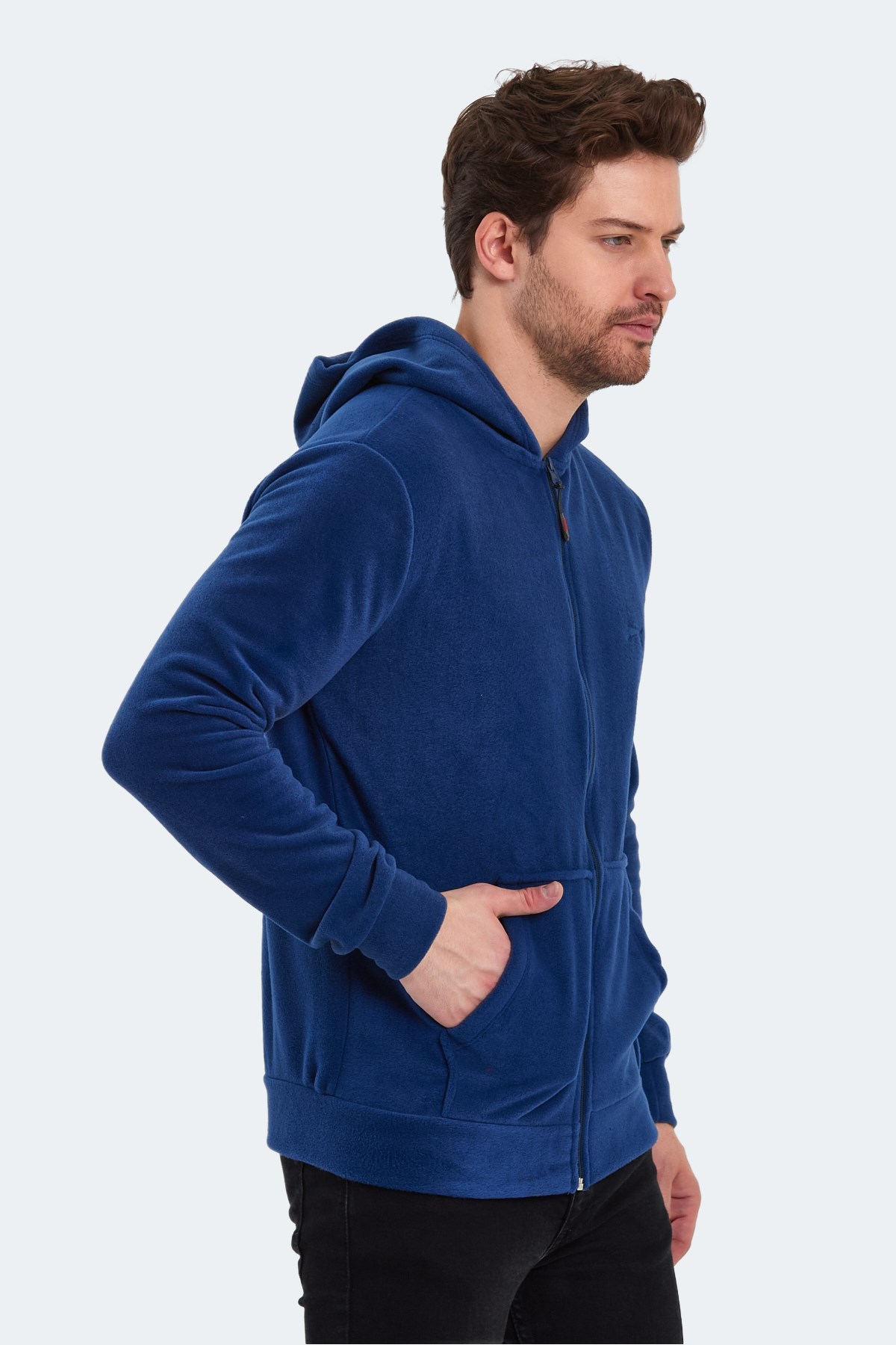 Slazenger SAMSON IN Erkek Fermuarlı Kapüşonlu Cepli Indigo Polar Slazenger SAMSON IN Erkek Fermuarlı Kapüşonlu Cepli Indigo Polar