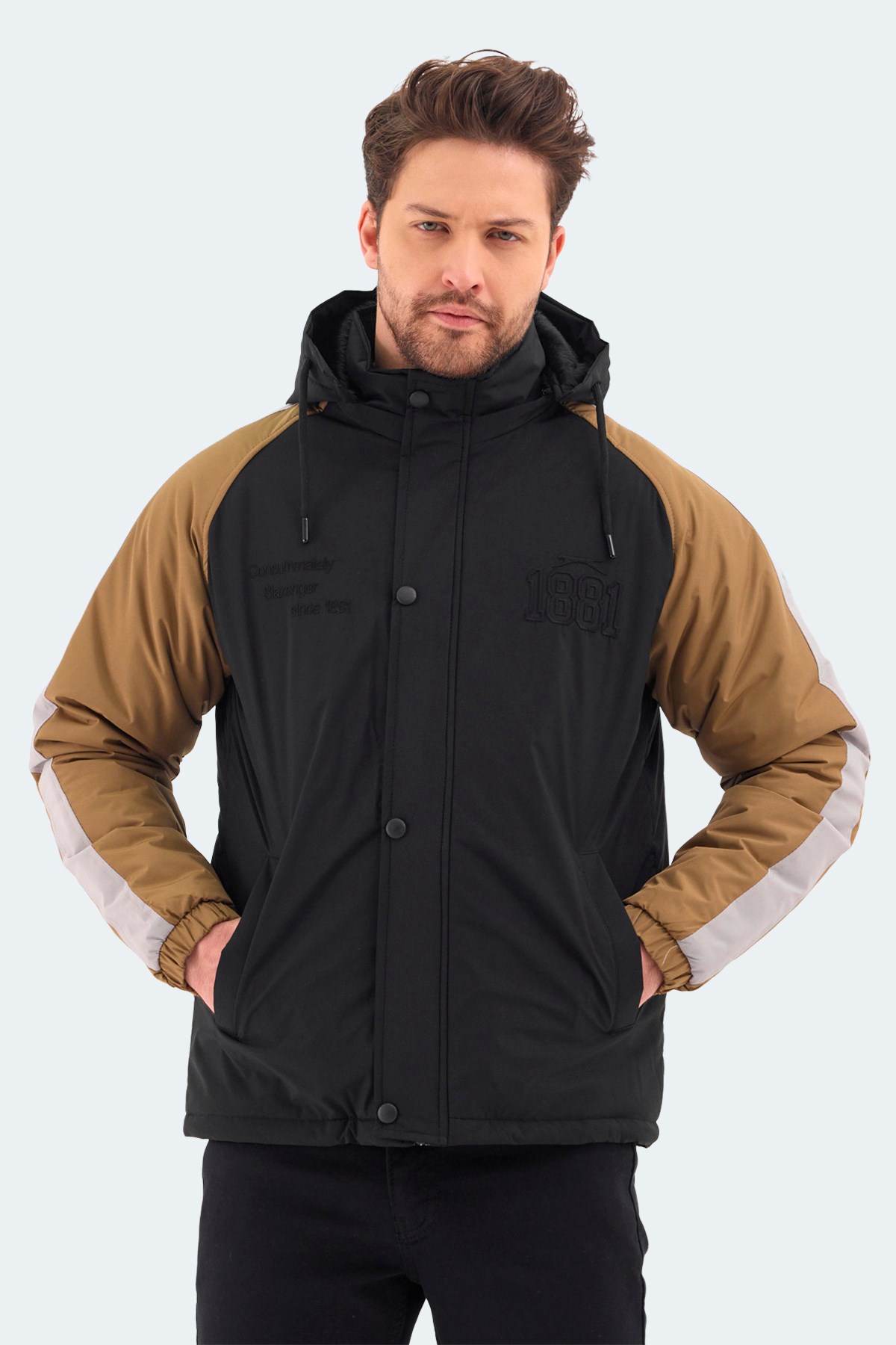 Slazenger HINOX Erkek Kapüşonlu Siyah Mont & Kaban ST24JE076 Slazenger HINOX Erkek Kapüşonlu Siyah Mont & Kaban ST24JE076