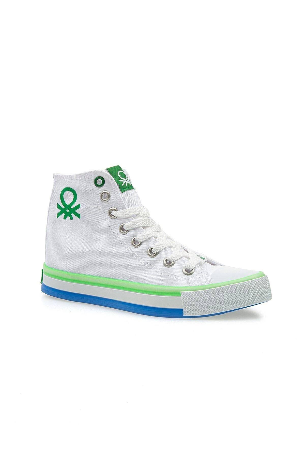 Benetton BN-30189 Beyaz-Yeşil Kadın Spor Ayakkabı BN-30189