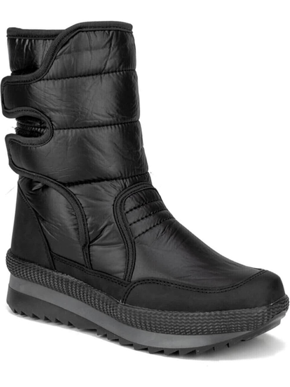 İncim ® | Wintfest Unisex Siyah İçi Kürk Kaydırmaz Termal Taban Cırtlı Çizme Yağmur & Kar Botu