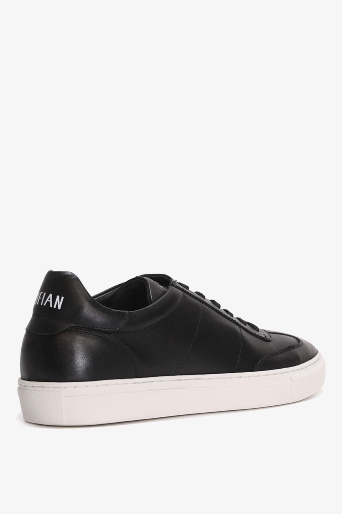 Hakiki Deri Bağcıklı Josef Model Günlük Sneaker Erkek Ayakkabı Siyah