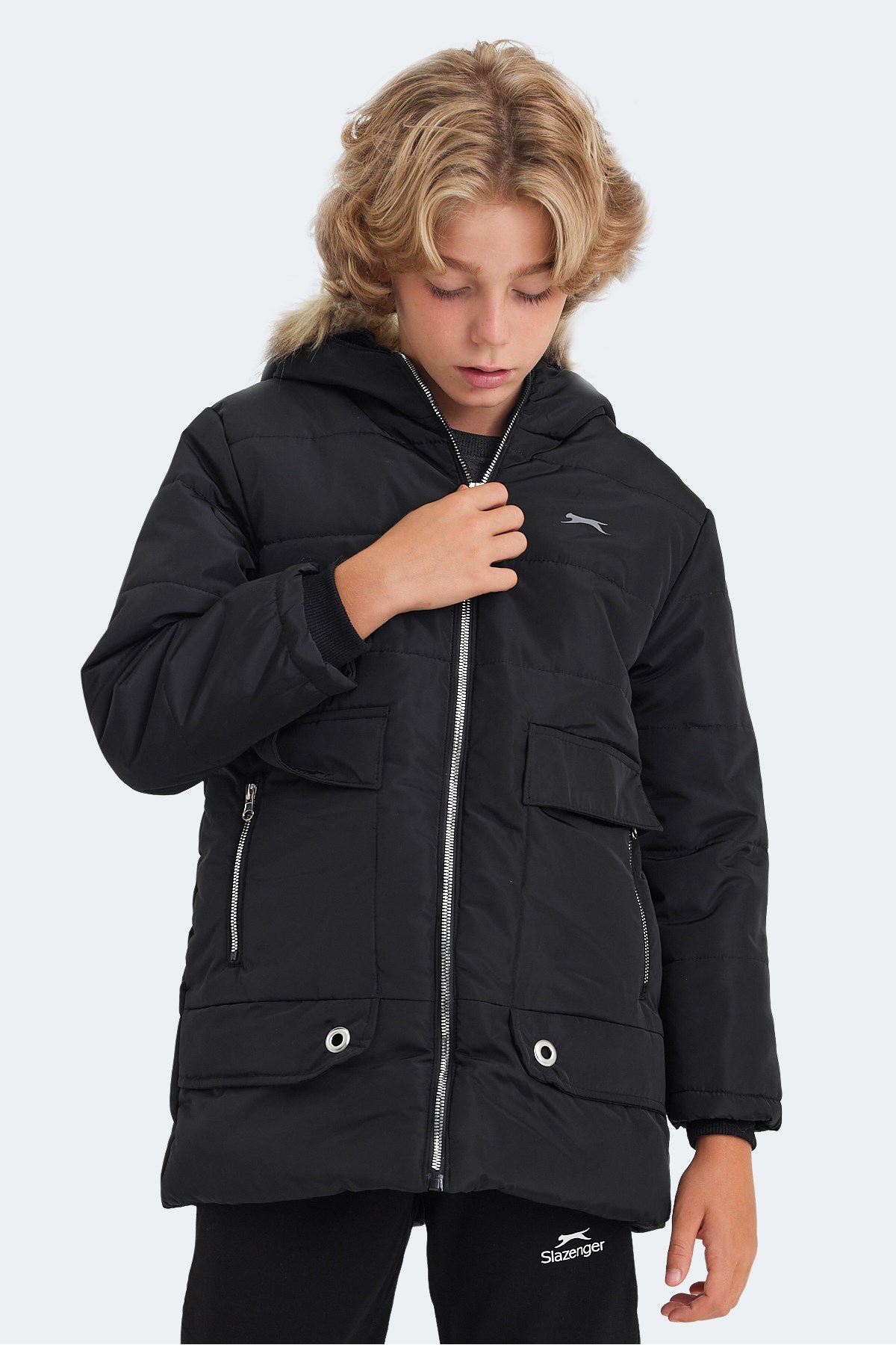 Slazenger CAMELIA Unisex Çocuk Mont & Kaban Siyah ST24JC011