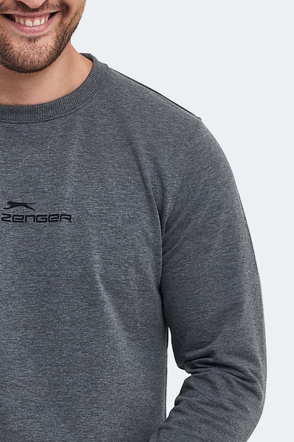 Slazenger ORTWIN Erkek  Koyu Gri Sweatshirt ST23WE146 Koyu Gri