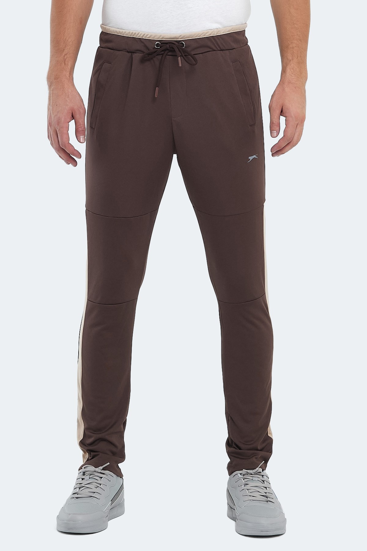 Slazenger OXFORD I Erkek Fermuar Cepli Kahve Eşofman Altı ST10PE115